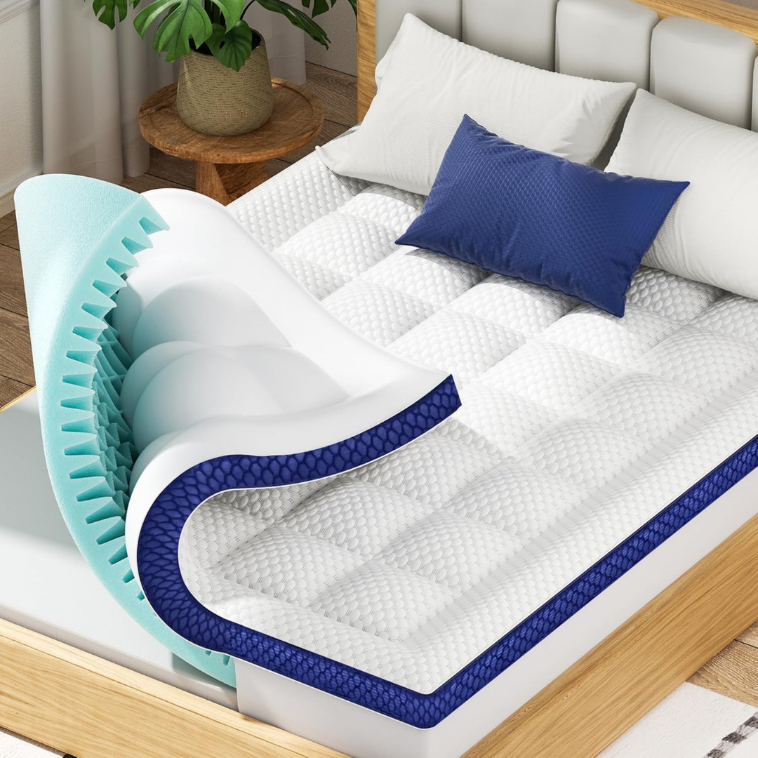 4" Bedelite Dual Layer King Size Memory Foam Mattress Topper