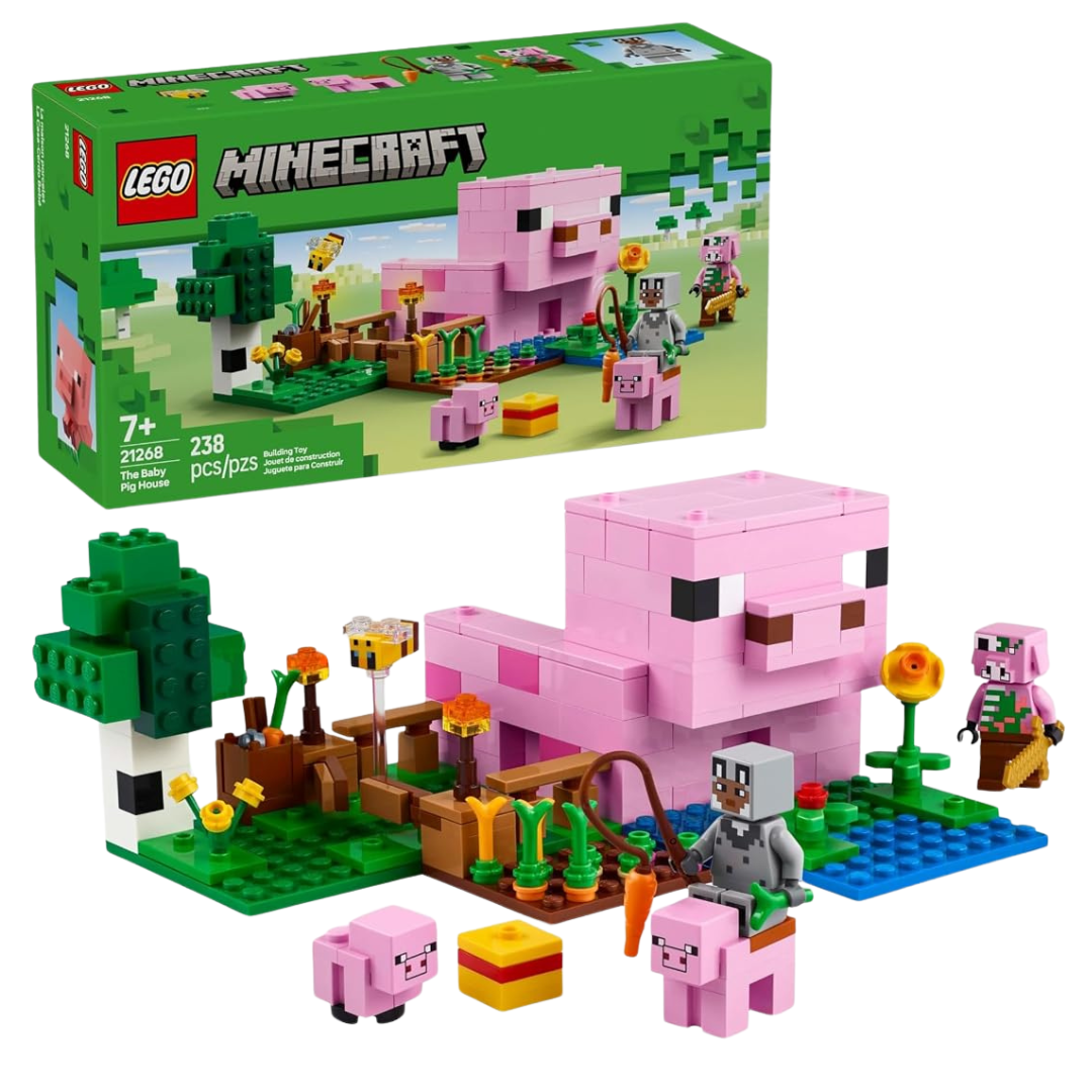 238-Piece LEGO Minecraft The Baby Pig House Toy Figures & Playset (21268)