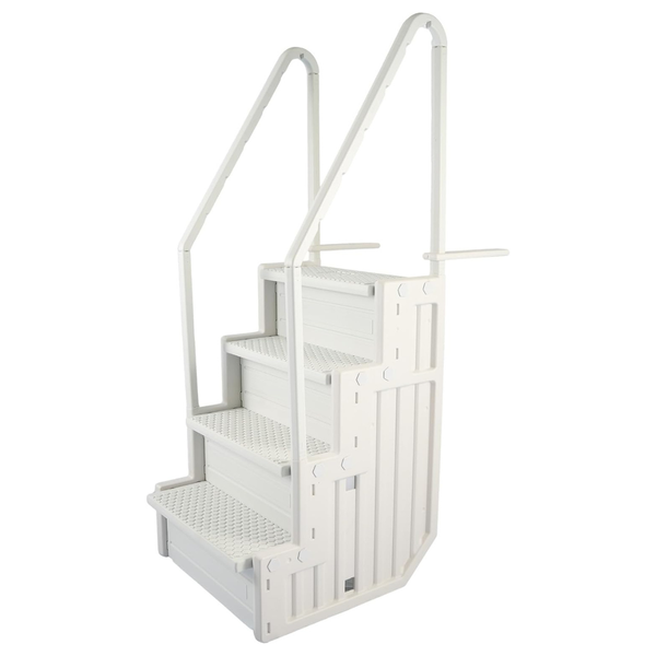 Blue Wave Anti-Slip Easy Pool Wide Steps With Handrails (350-Lb Capacity)