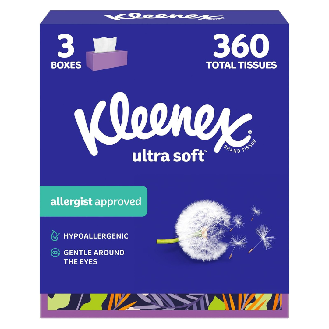 9-Pack Of 120-Count Kleenex Ultra Soft 3-Ply Facial Tissues (360 Total)