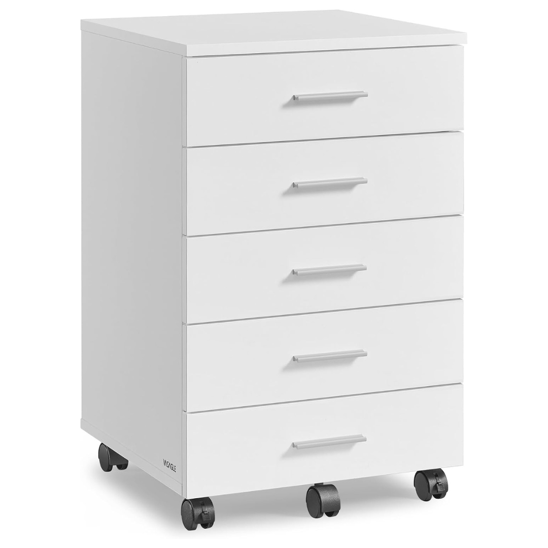 Mobile Pedestal Filing Cabinet With Wheels (3-Colors)