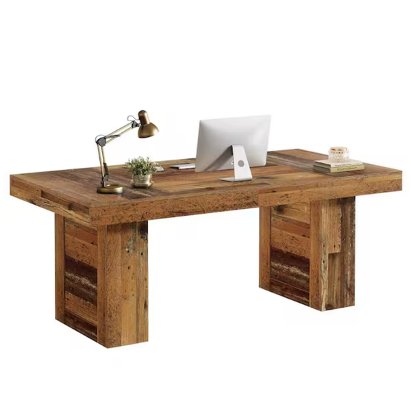 BYBLIGHT Moronia 63" Farmhouse Wooden Executive Desk