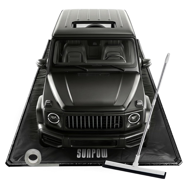 7'9" X 18ft Garage Floor Mat With Squeegee & Reflective Tape