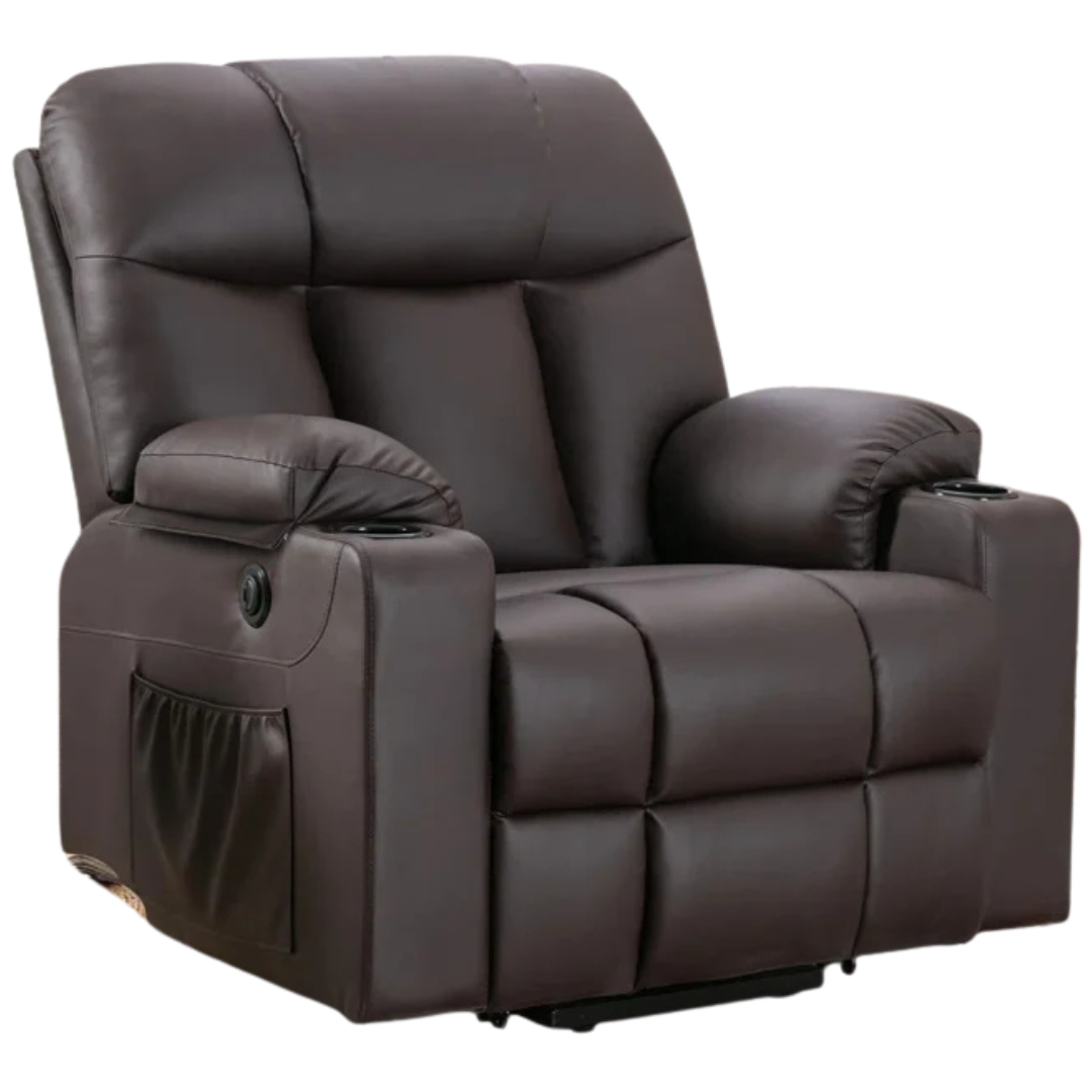Latitude Run 37.8" Faux Leather Power Lift Assist Massage Heat Recliner