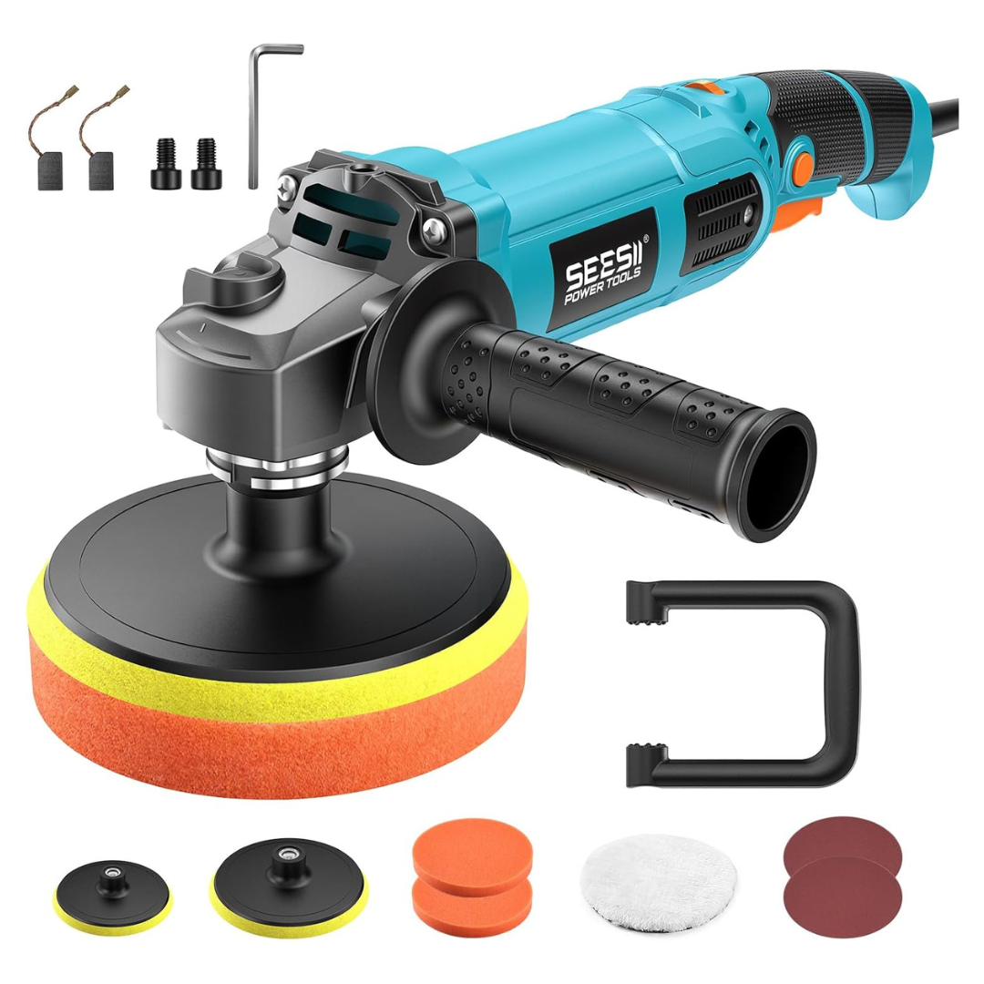 SEESII 1600W 6"/7" Corded Variable Speed Rotary Car Buffer Polisher