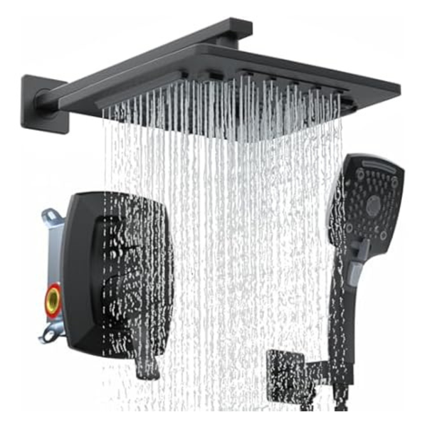 Bathroom Rainfall Shower Faucet Set With Valve Combo