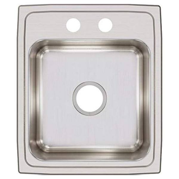 2 Holes Lustertone Stainless Steel Single Bowl Drop-in Sink
