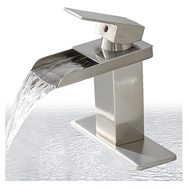 Bathlavish Stainless Steel Waterfall Bathroom Faucet