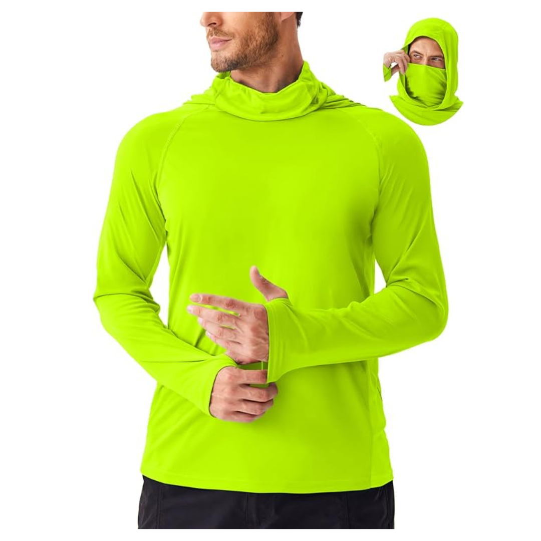 Men's UPF 50+ Long Sleeve Sun Hoodie With Mask (Various)