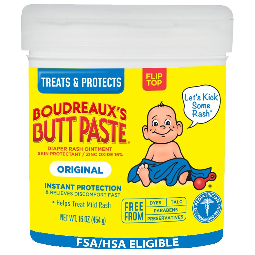 Boudreaux’s Butt Paste Original Diaper Rash Cream (16 oz Jar)
