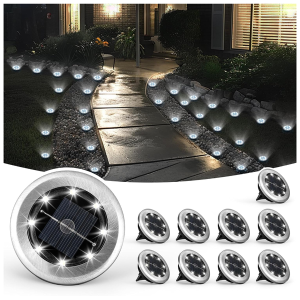 10-Pack SOLPEX Mini Solar Ground Lights (Cool White)