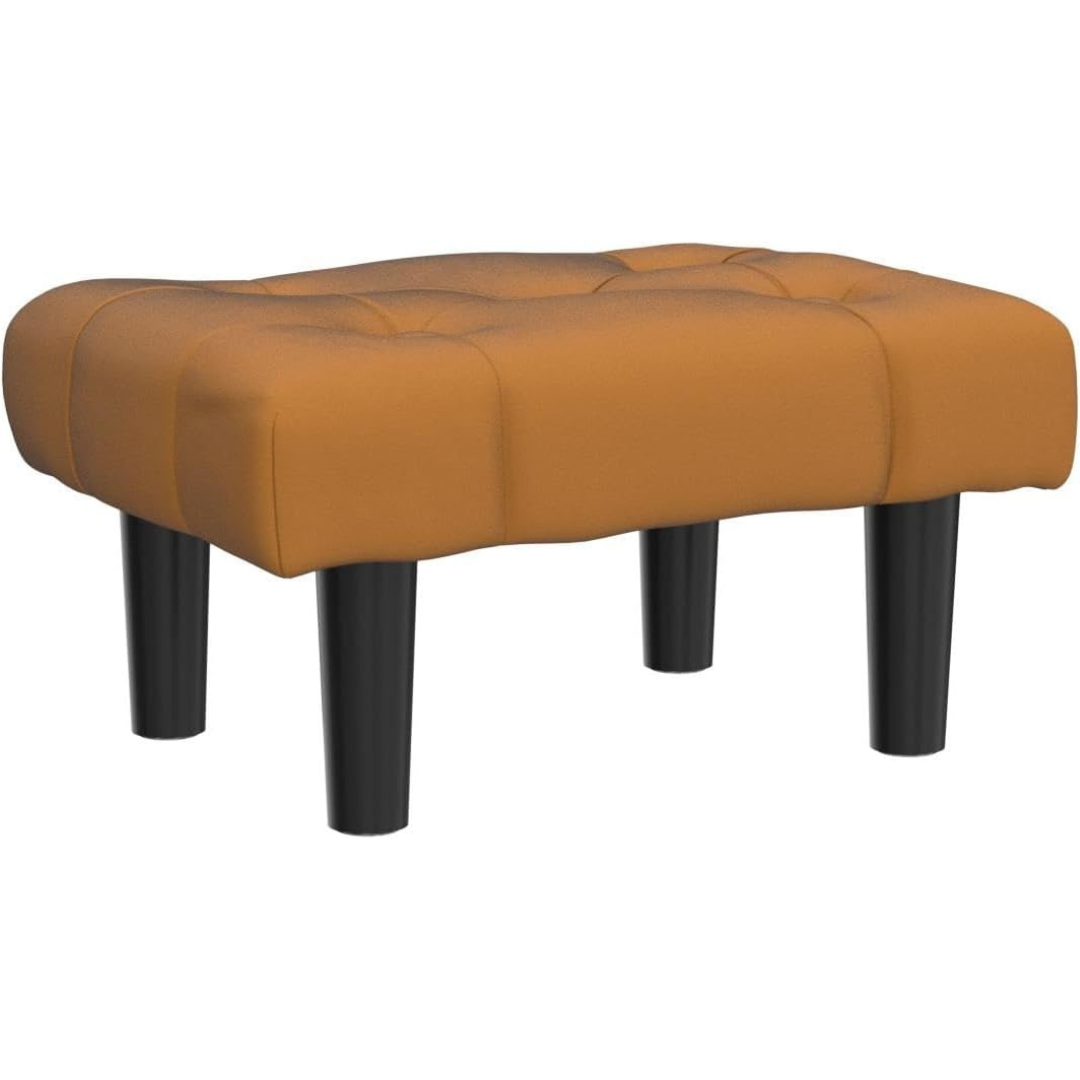 2-Pack Houchics Small Velvet Soft Footstool Ottoman With Wood Legs