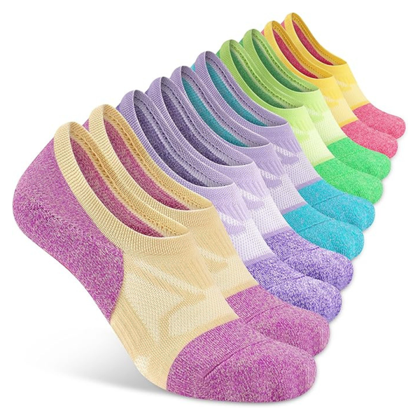 5-Pairs Women's Compression No-Show Athletic Cushioned Socks