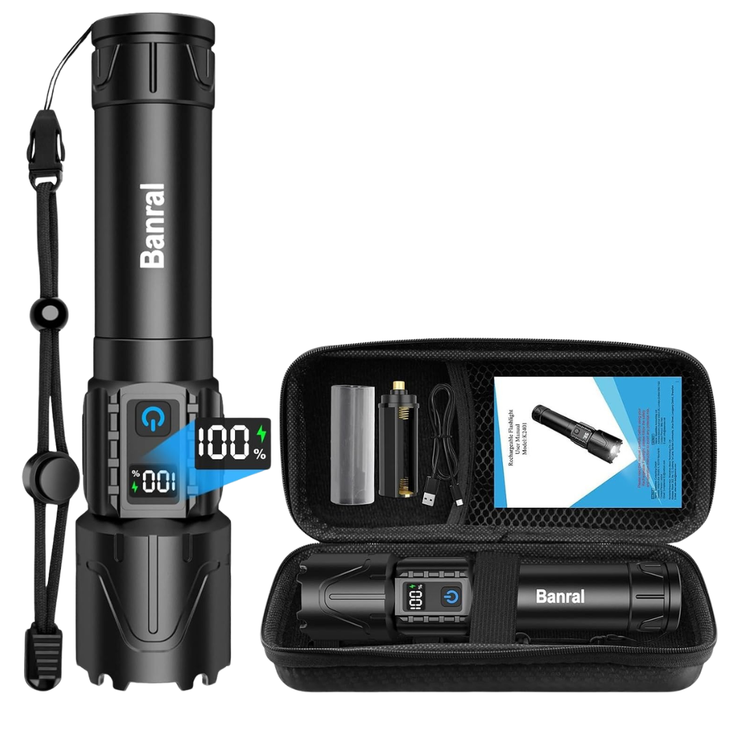 Banral 2000-Lumen Rechargeable LED Tactical Flashlight