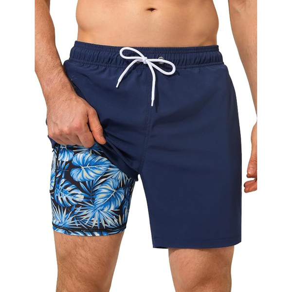 7" Men's Swim Trunks W/ Compression Liner (Various Colors)