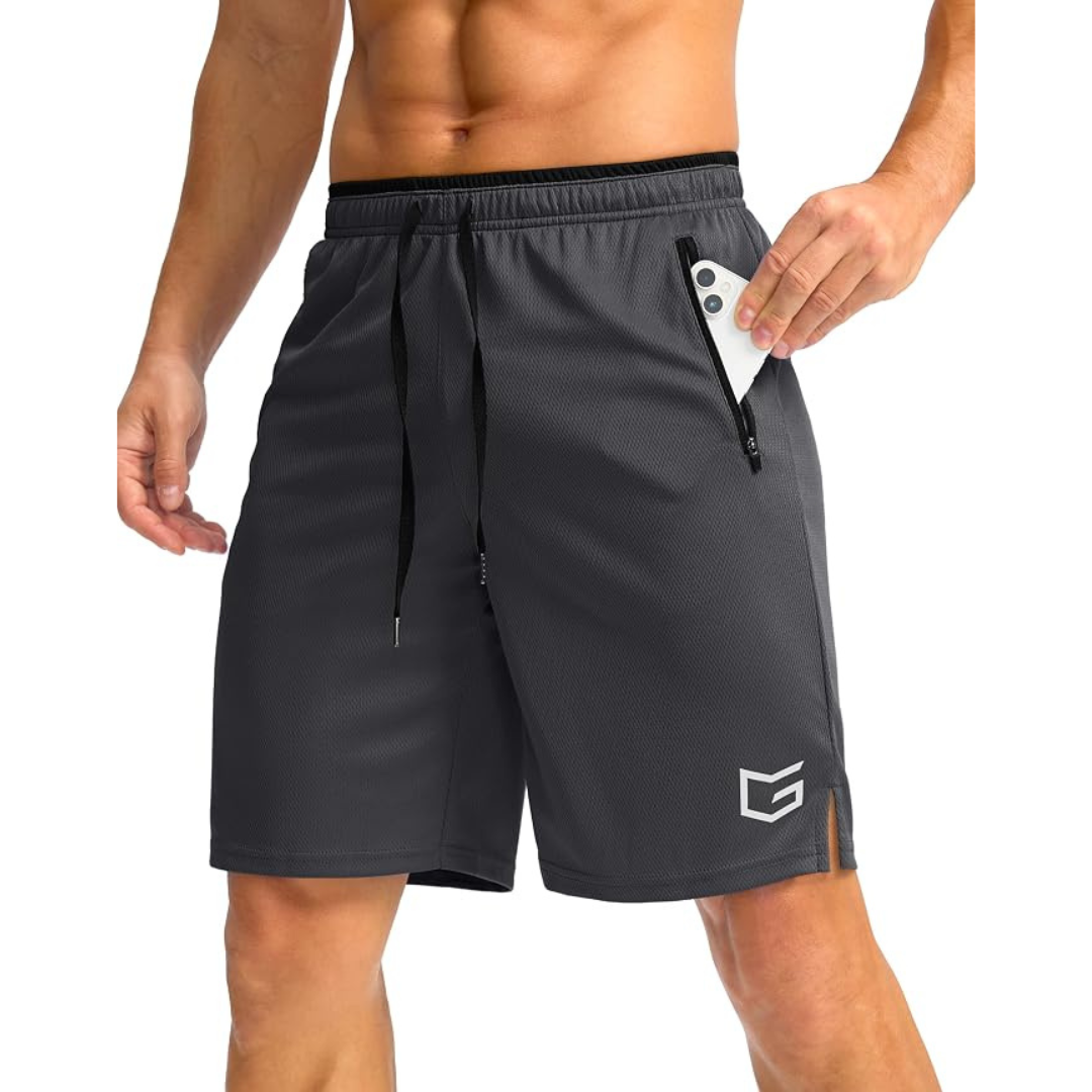 G Gradual 9" Men's Athletic Shorts With Zipper Pockets (multiple Color Options)