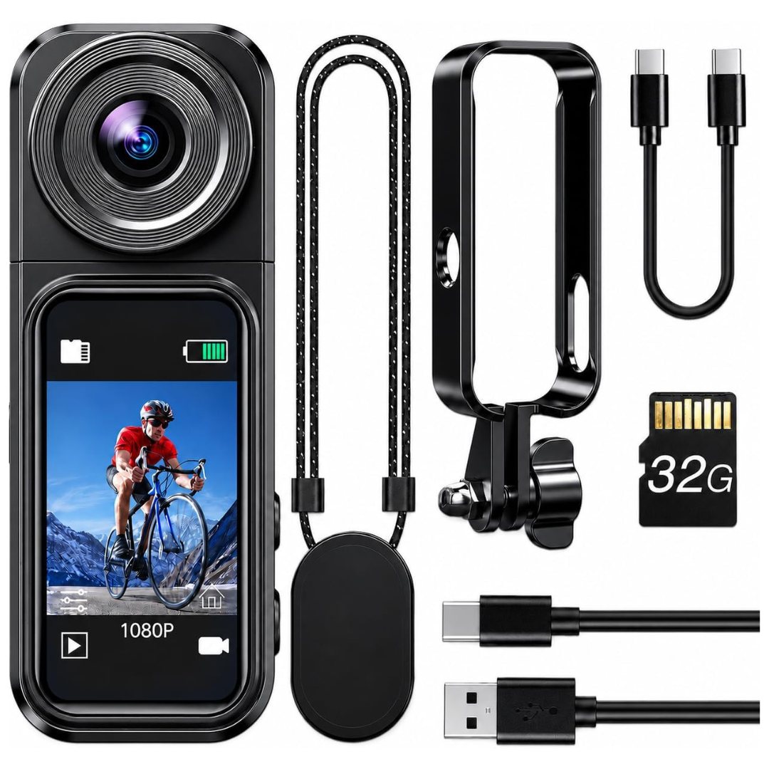 Boblov W2 Mini 1080p Body Camera W/ 32GB & 180 Rotating Lens