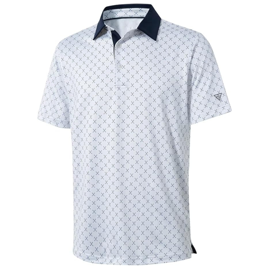 M MAELREG Men's Print Performance Moisture Wicking Polo Shirts (Various)