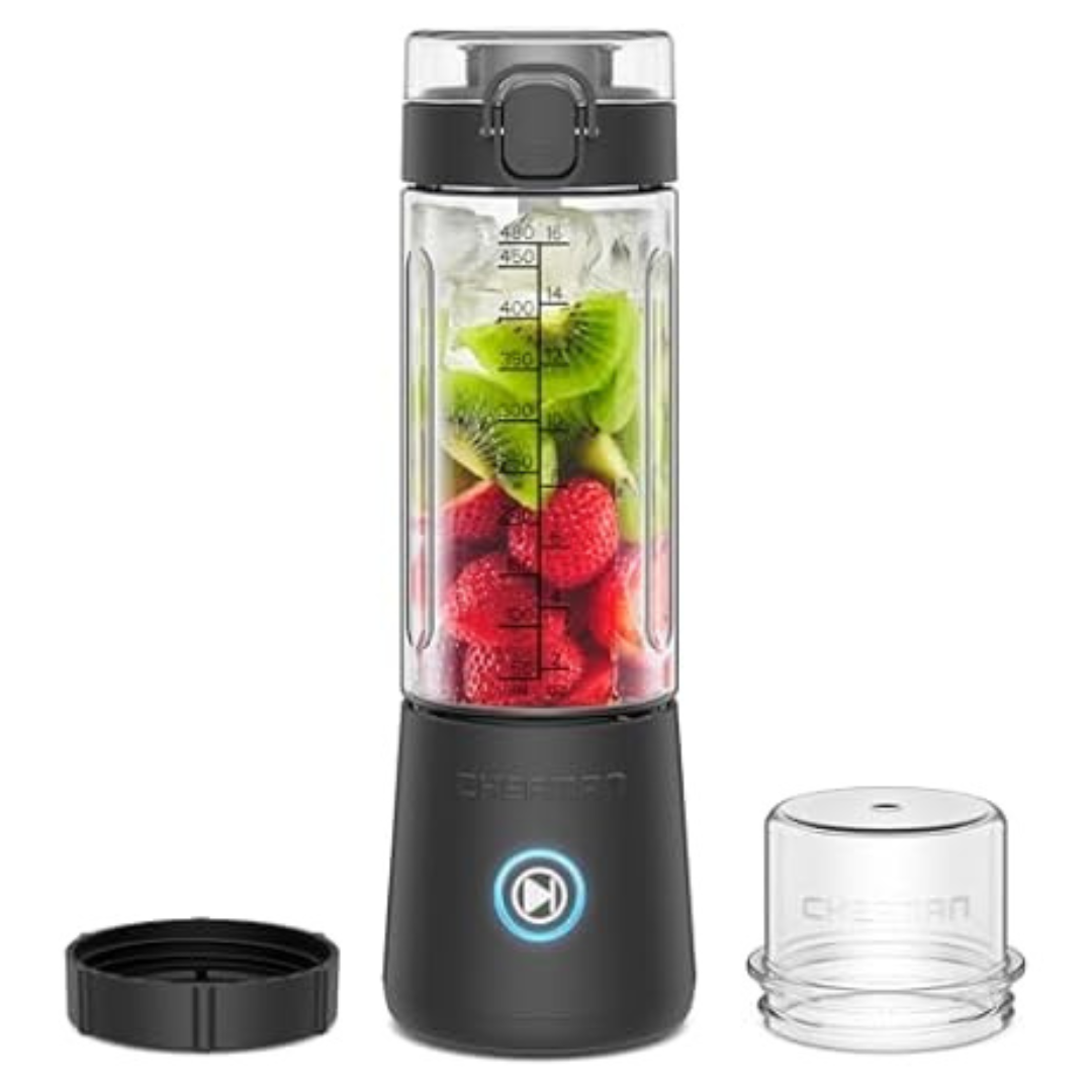 16-Oz Chefman Cordless Portable Blender W/ Stainless-Steel Blades