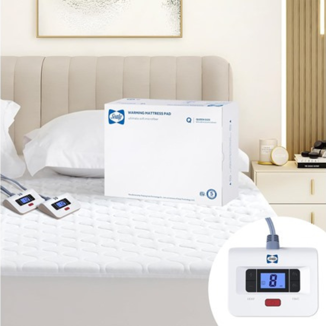 Sealy Luxury Quilted Electric Heated Mattress Pad With Dual Controller (King)