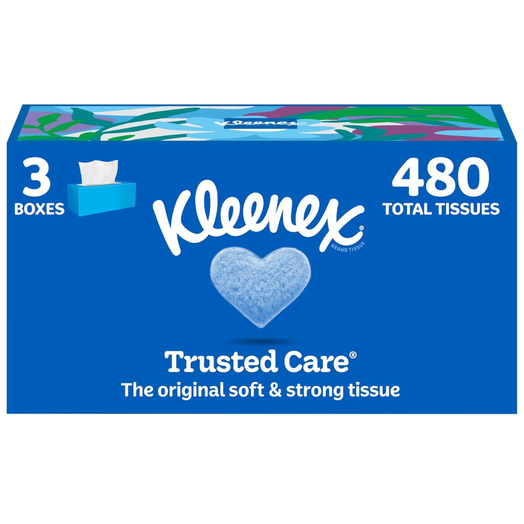 3-Pack (3pk Of 160) Kleenex Trusted Care 2-Ply Facial Tissues