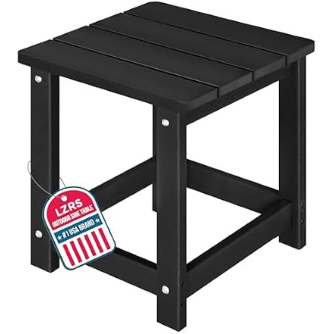 Heavy Duty HDPE Outdoor End Table with Wood Texture