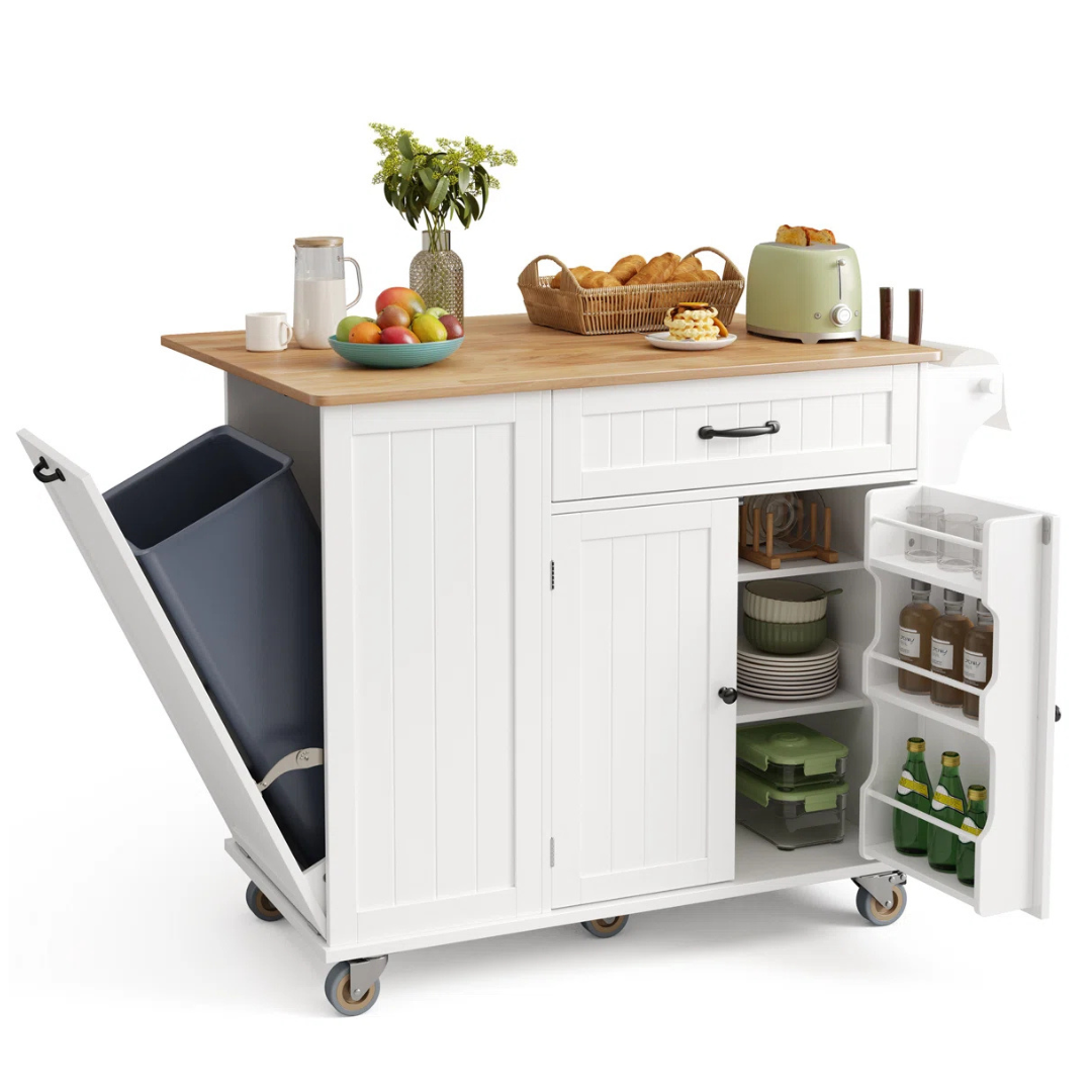 Ophelia & Co. Solid Wood Top Kitchen Island