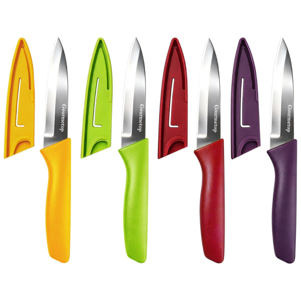 4-Ct Stainless Steel Paring Knives w/ Blade Covers