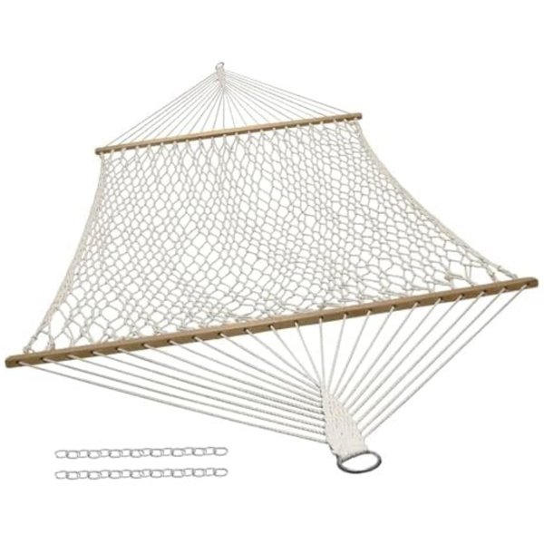 Sunnydaze Cotton Rope Hammock with Spreader Bars