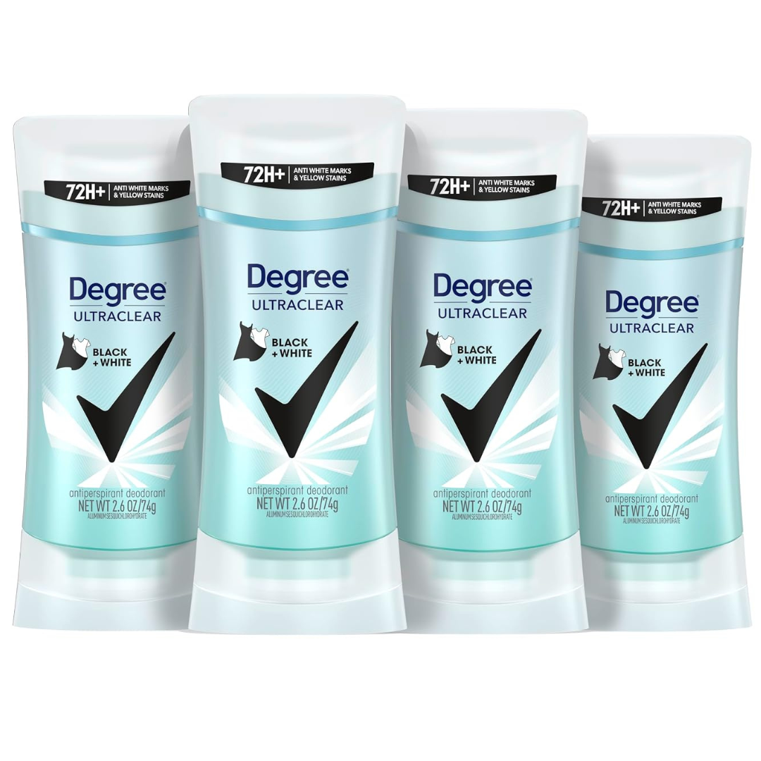 4-Pack 2.6-Oz Degree Women's UltraClear Black+White Antiperspirant Deodorant Stick