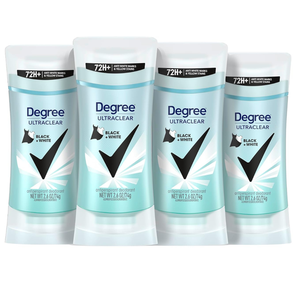 4-Pack 2.6-Oz Degree Women's UltraClear Black+White Antiperspirant Deodorant Stick