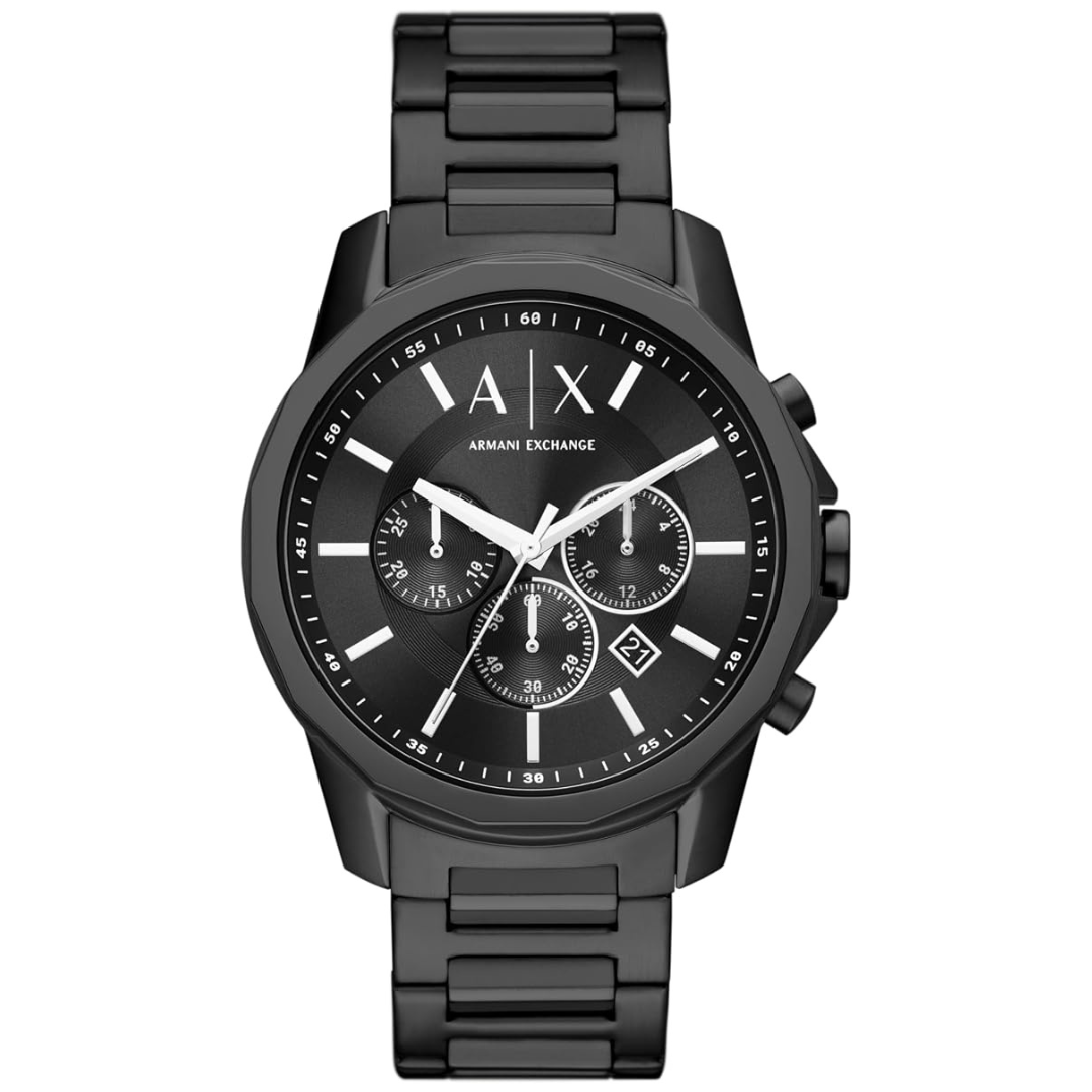 A|X Armani Exchange Men's Chronograph Black Stainless Steel Analog Watch