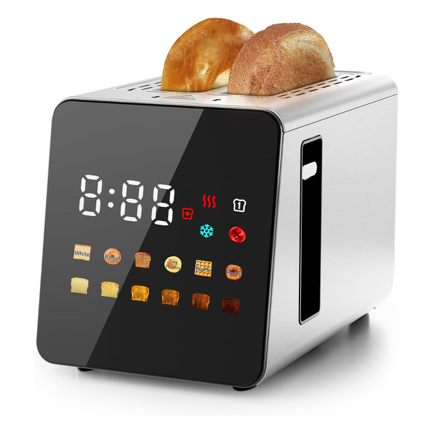 WUNLY Smart Touchscreen Stainless Steel 2-Slice Toaster