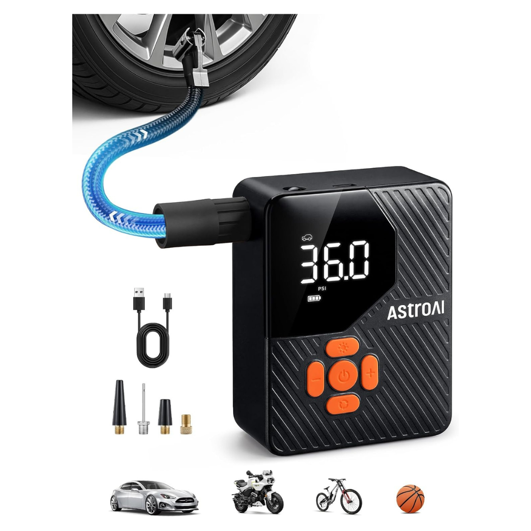 AstroAI L7 Mini Portable 150 PSI Tire Inflator Cordless Air Compressor