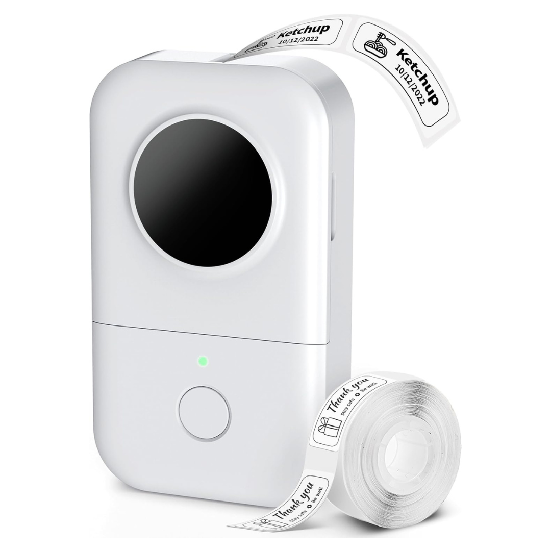 Phomemo D30 Bluetooth Wireless Rechargeable Label Printer W/Tape (3 Colors)