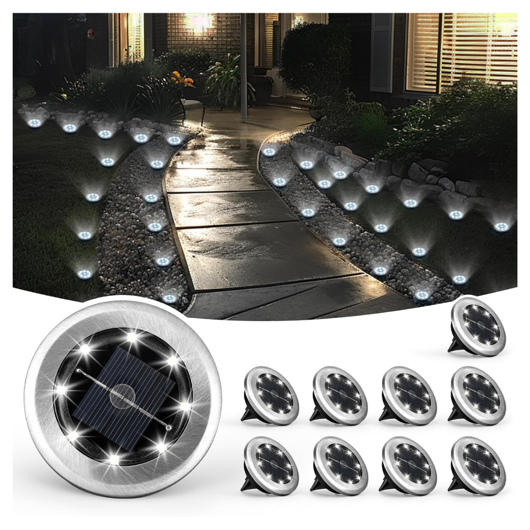 10-Pack SOLPEX Mini Solar Ground Lights (Cool White)