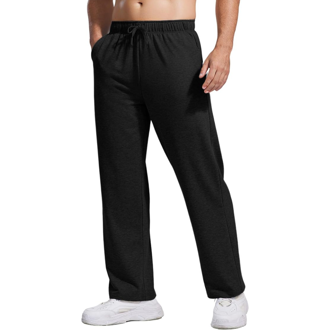 PINSPARK Open Bottom Loose Fit Men's Sweatpants (multiple Color Options)