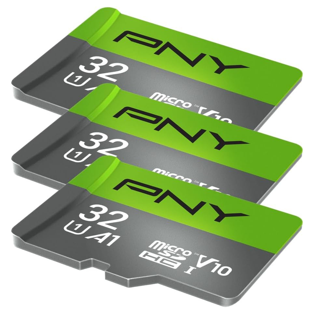 3-Pack 32GB PNY Class 10 U1 MicroSDHC Flash Memory Card
