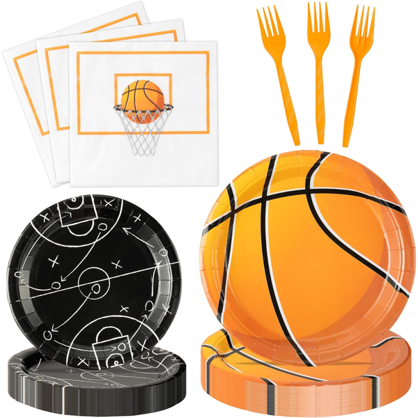 96-Piece G1ngtar Basketball Party Tableware Set