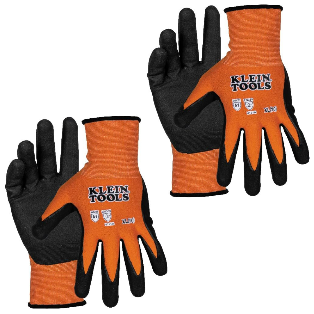 2-Pair KLEIN TOOLS 60582 Knit Dipped Cut Coated Work Gloves