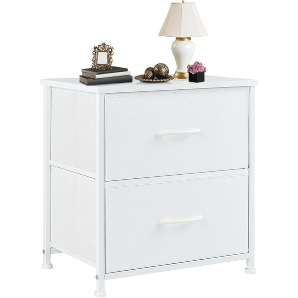 Dumos Small Night Stand Dresser With 2 Drawers