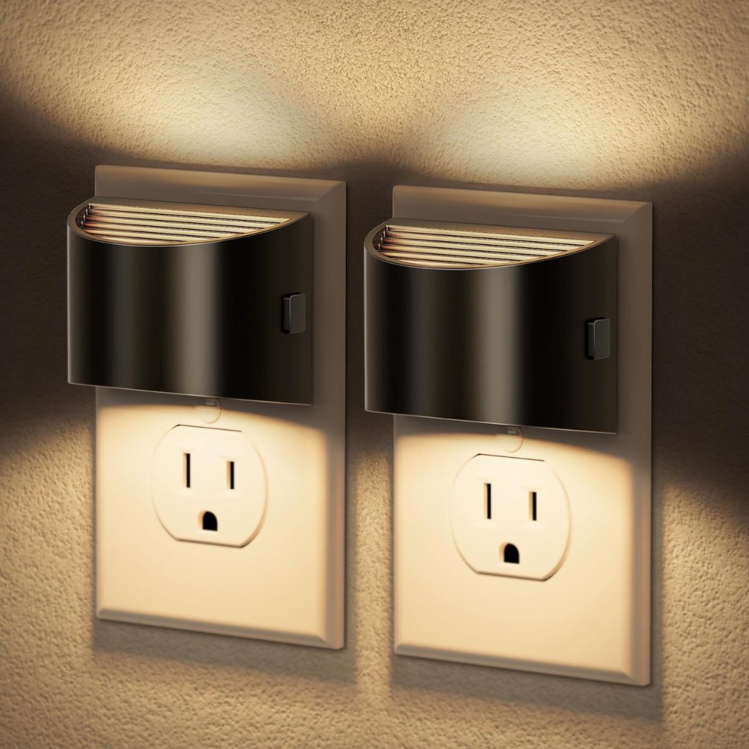 2-Pack JandCase 3000K Soft White Automatic Plug-in Night Lights