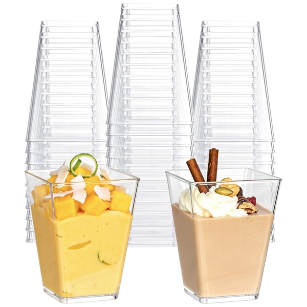 60-Piece 5 oz Clear Mini Plastic Dessert Cups