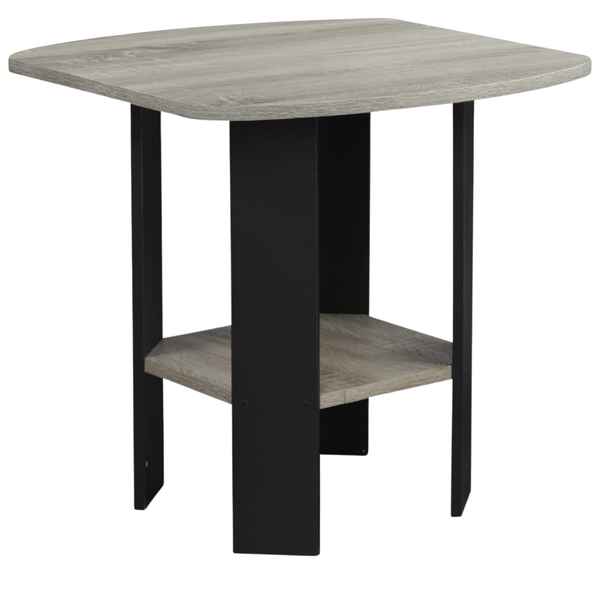 Furinno Simple Design 2-Tier Side Table W/ Open Shelves & Soft Edges