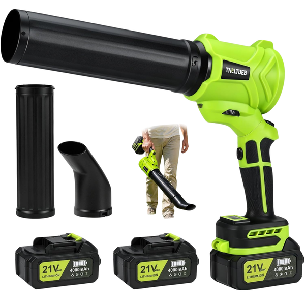 Cordless Handheld Leaf Blower With 2 X 4.0Ah Battery And Charger (Green)