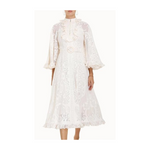 ZIMMERMANN Vestido midi de encaje blanco