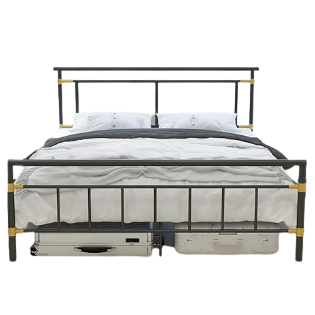 Recaceik Queen Size Metal Platform Bed Frame With Headboard & Footboard
