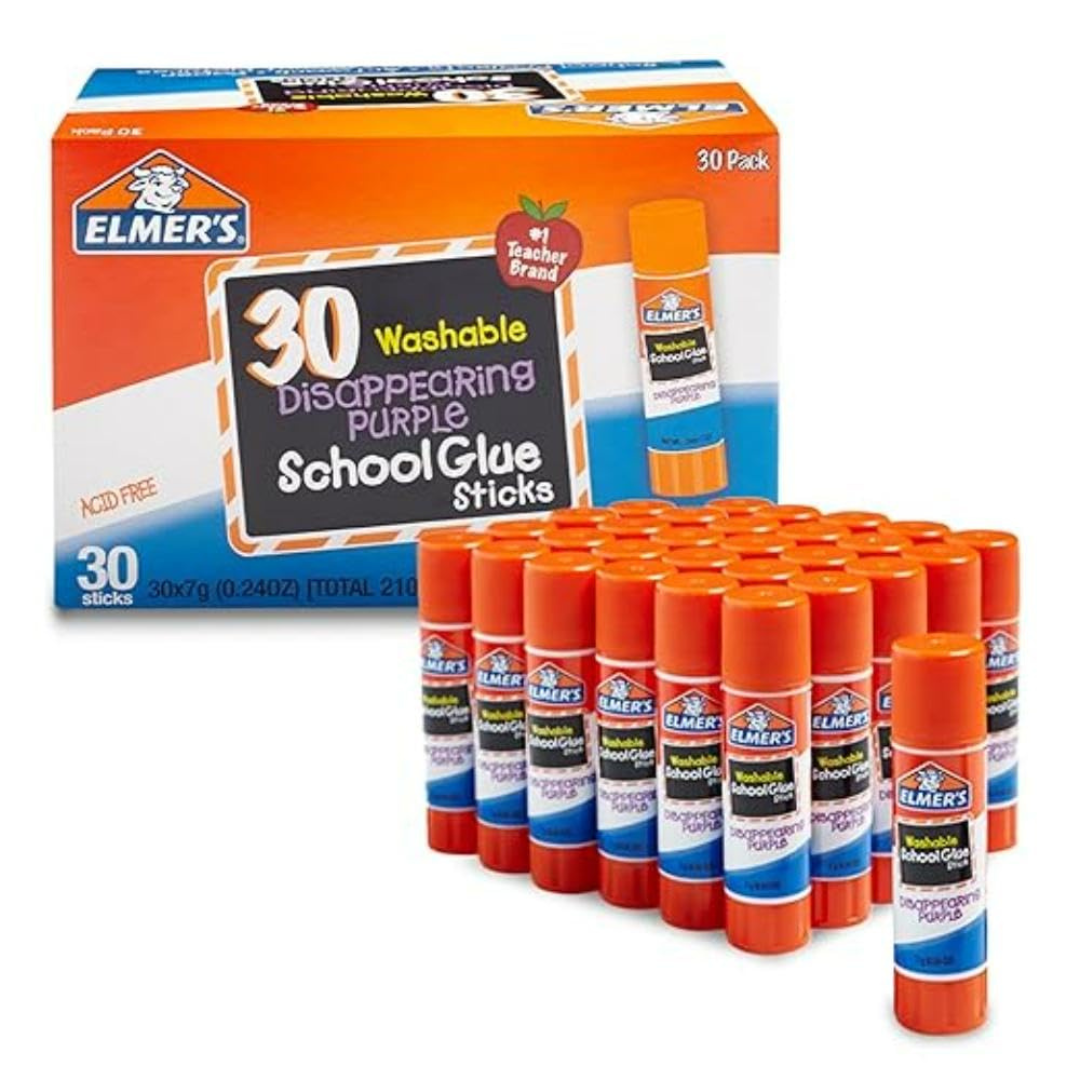 30-Count 0.24-Oz Elmers Disappearing Purple School Glue Washable Sticks