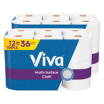 12 Triple Rolls Of Viva Multi-Surface Cloth Paper Towels