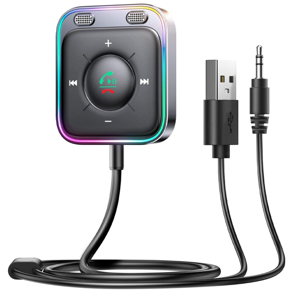 AUX Bluetooth 5.3 Car Adapter With Dual Mics And Noise Cancellation